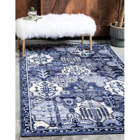 Bungalow Rose Godina Performance Blue Rug Reviews Wayfair