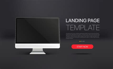 Promo Landing Page Template With Modern Computer Template With Sample