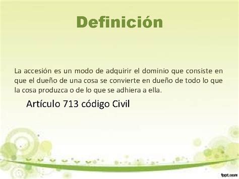 Derecho De Accesin Artculo Del Cdigo Civil