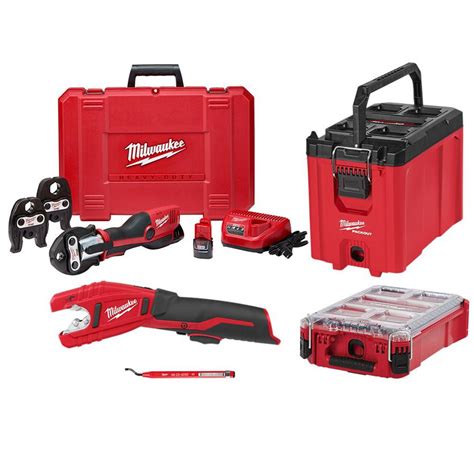 Milwaukee M12 12 Volt Lithium Ion Force Logic Cordless Press Tool Kit 3 Jaws Included W M12