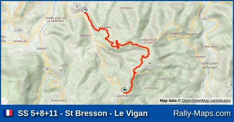 Karte Wp St Bresson Le Vigan Rallye National Du Pays