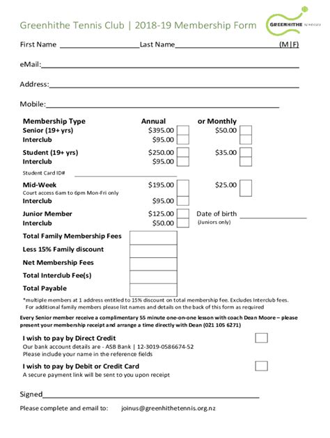 Fillable Online Membership Form Fax Email Print Pdffiller