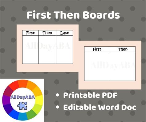 First Then Board Template