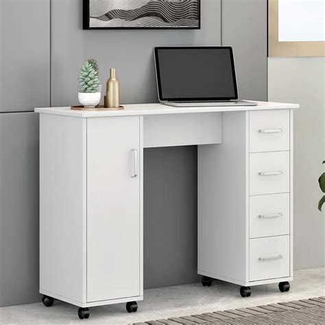 Magic Home 41.73 in. Computer Desk with Drawers Teens Study Student Writing Desk Home Office ...