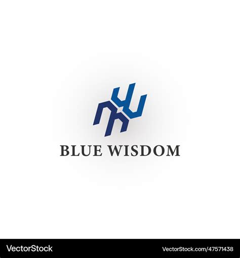 Abstract initial letter or wb logo in blue Vector Image