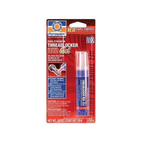 Permatex Threadlocker Gel High Strength Red 10 G Tube