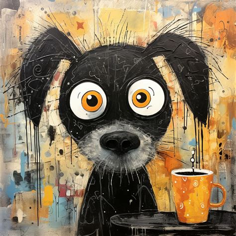 Dog With Coffee Art Free Stock Photo - Public Domain Pictures