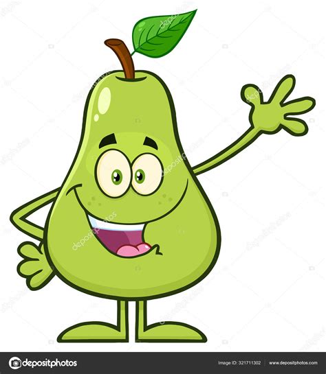 Pear Fruit Leaf Cartoon Mascot Character Stock Vector By ©hittoon 321711302