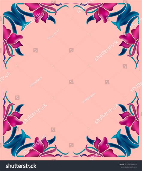 T Card Art Nouveau Floral Frame Stock Vector Royalty Free