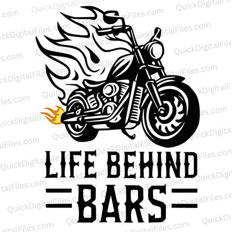 Life Behind Bars - Motorcycle Flame Graphic – Quick Digital Files