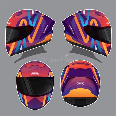 Conjunto De Plantillas De Diseño De Casco De Carreras Ilustración Del