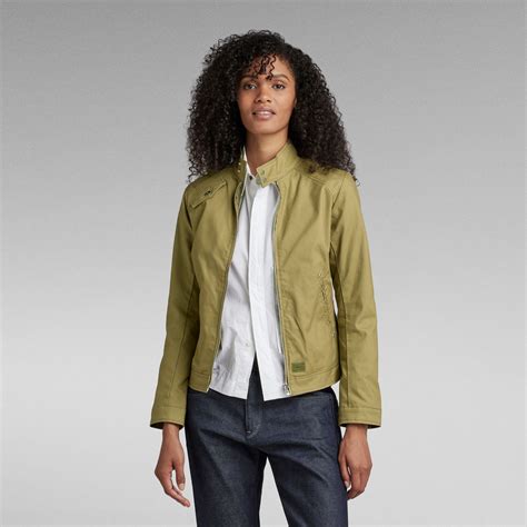 Biker Jacket Women Green G Star RAW