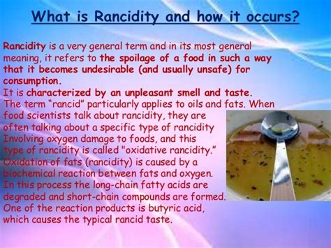 Rancidity and Corrosion