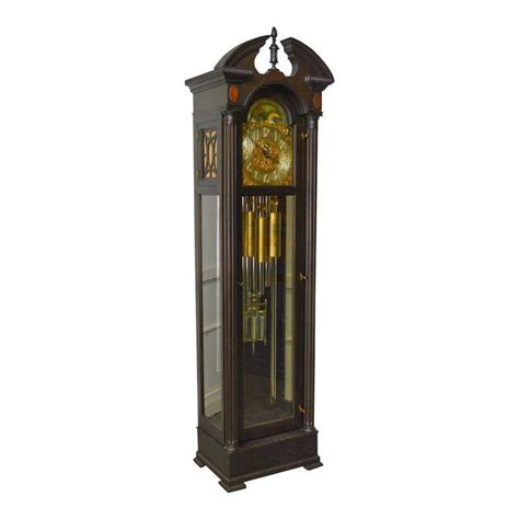 Colonial Mfg Co Antique Mahogany 9 Tube Tall Case Grandfather Clock