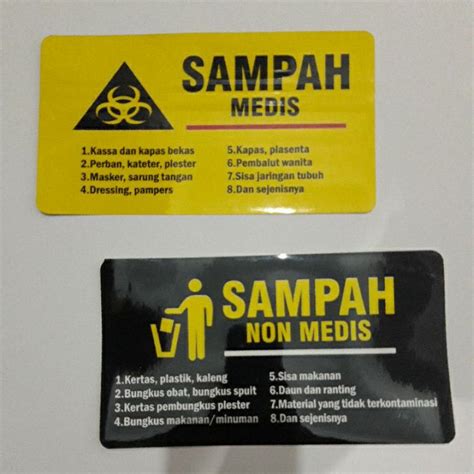 Jual Stiker Sampah Medis Non Medis Shopee Indonesia