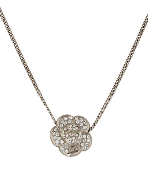 Chanel Crystal Camellia Pendant Necklace Necklaces Cha The