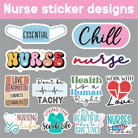 Nurse Printable Stickers Nurse Png Stickers Nurse Svg Bundle Sticker