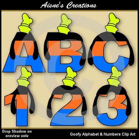 Goofy Alphabet Letters And Numbers Clip Art Graphics Etsy Goofy