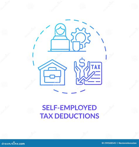 Self Employed Tax Deduction Blue Gradient Concept Icon Stock