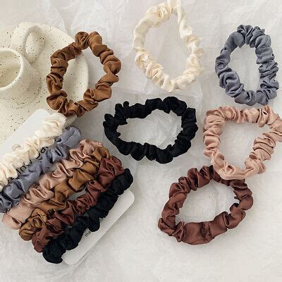 6 Teile Satz Elastische Haar Bands Satin Scrunchie Haar Krawatt EBay