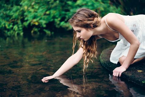 Wallpaper Sunlight Forest Model Long Hair Water Nature Grass