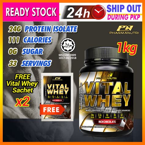 Vital Whey Halal Kg G Protein Isolate Chocolate Free Sachet Vs