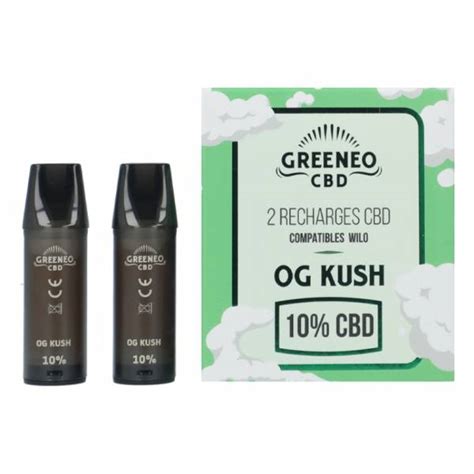 Cartouche Rechargeable Cbd Og Kush Wilo X Greeneo Par