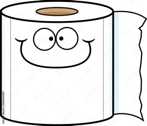 Cartoon Toilet Paper Roll Happy Stock-Vektorgrafik | Adobe Stock