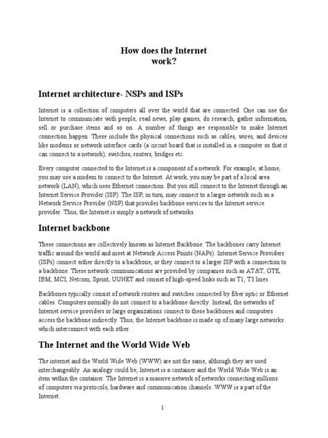 How Does The Internet Work Pdf World Wide Web Internet And Web