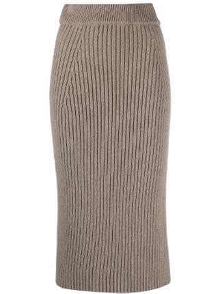 AMI AMALIA Ribbed Knit Skirt Farfetch