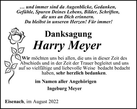 Traueranzeigen Von Harry Meyer Trauer In Thueringen De