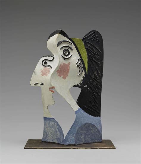 Pablo Picasso Head Of A Woman 1962 Gepolychromeerd Painted Sheet Metal