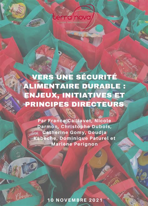 Vers Une Sécurité Alimentaire Durable Enjeux Initiatives Et Principes Directeurs