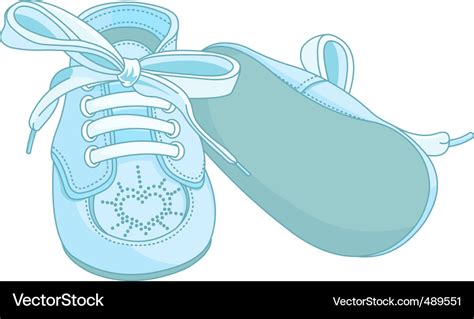 Blue baby shoes Royalty Free Vector Image - VectorStock