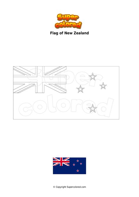 Coloring page Flag of New Zealand - Supercolored.com