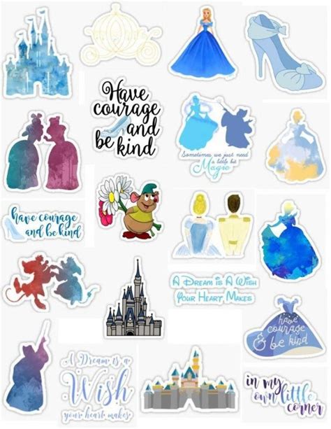 Cinderella Sticker Pack Cinderella Blue Sticker Gold Stickers Castle