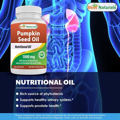 Best Naturals Pumpkin Seed Oil 1000mg Bladder Control Support 180