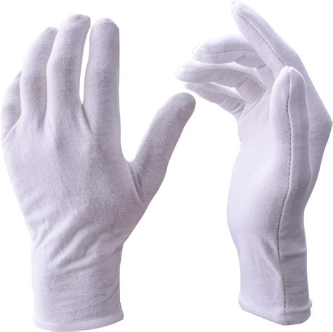 Lot de 24 Paires de Gants en Coton Blanc de Taille Moyenne pour pièces