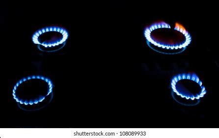 Kitchen Burner Flaming Dark Closeup Stock Photo Shutterstock