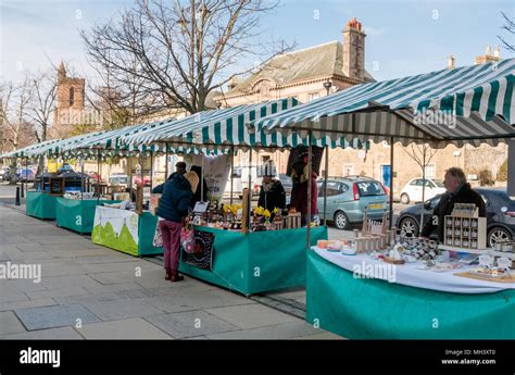 Outdoor Market Stalls At Haddington Farmers Market Place Daubigny