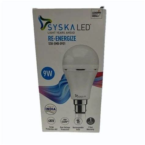 Syska Re Energize Ssk Emb W Led Bulb Lm W Cool White At Rs