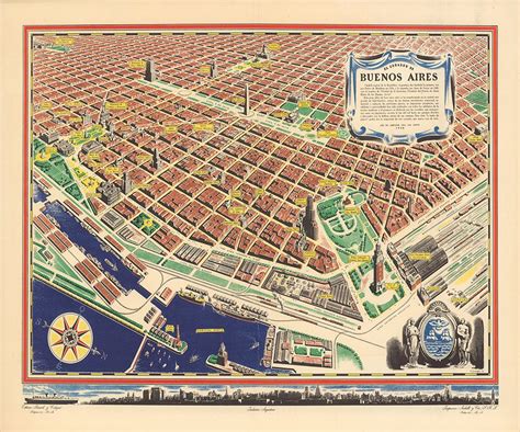 Pictorial Map of Buenos Aires Argentina. Vintage Home Deco - Etsy