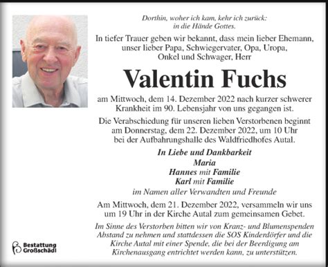 Traueranzeigen Von Valentin Fuchs Trauer Kleinezeitung At