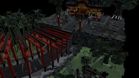 Japanese Shrine 神社 3d Model By Sekiguchiaimi [65f4a53] Sketchfab