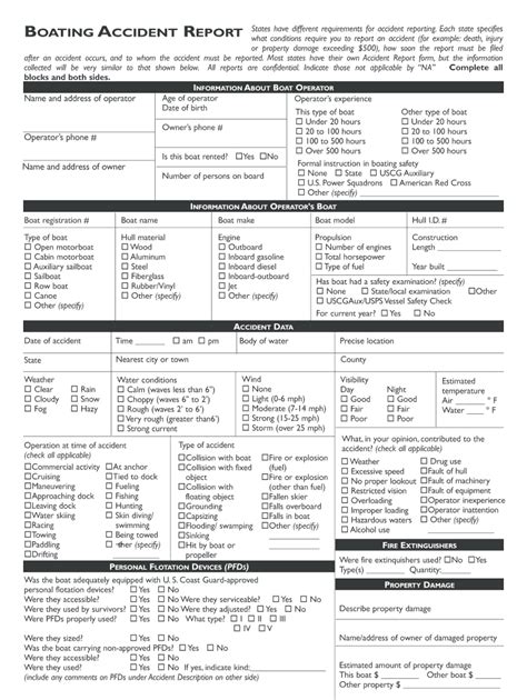 Fillable Online A Uscgaux Boating A Report Fax Email Print