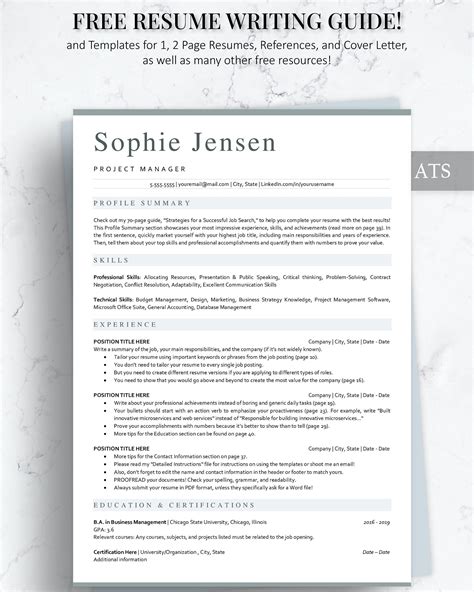 Ats Friendly Resume Template For Word Google Docs Ats Resume Instant