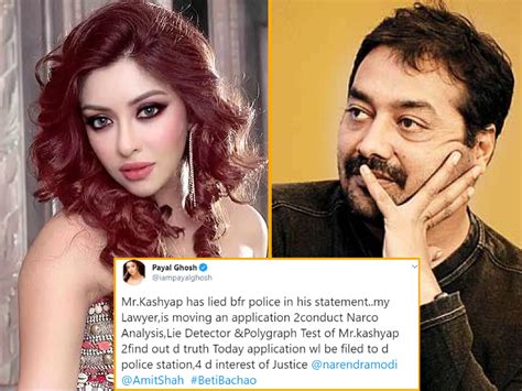 Payal Ghosh Demands Anurag Kashyaps Narco Analysis Lie Detector And