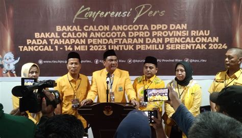 Target 15 Kursi Partai Golkar Resmi Daftarkan Bacaleg DPRD Riau Ke KPU