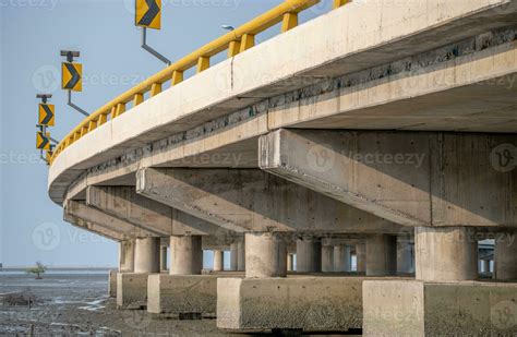 Structure Of Reinforced Concrete Bridge Along The Sea Bottom View Of