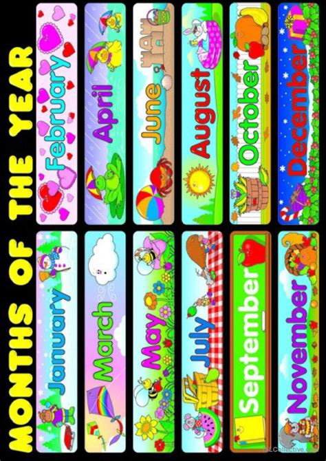 months poster vocabulary flashcards…: English ESL worksheets pdf & doc